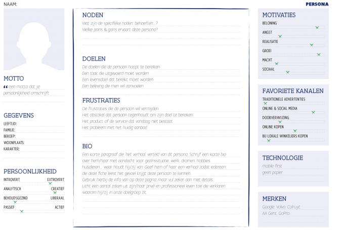 Ingevuld voorbeeldje van een persona-fiche